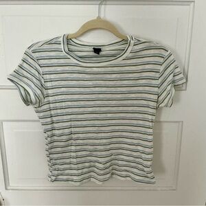wild fable White Tee with Green & Blue Stripes
